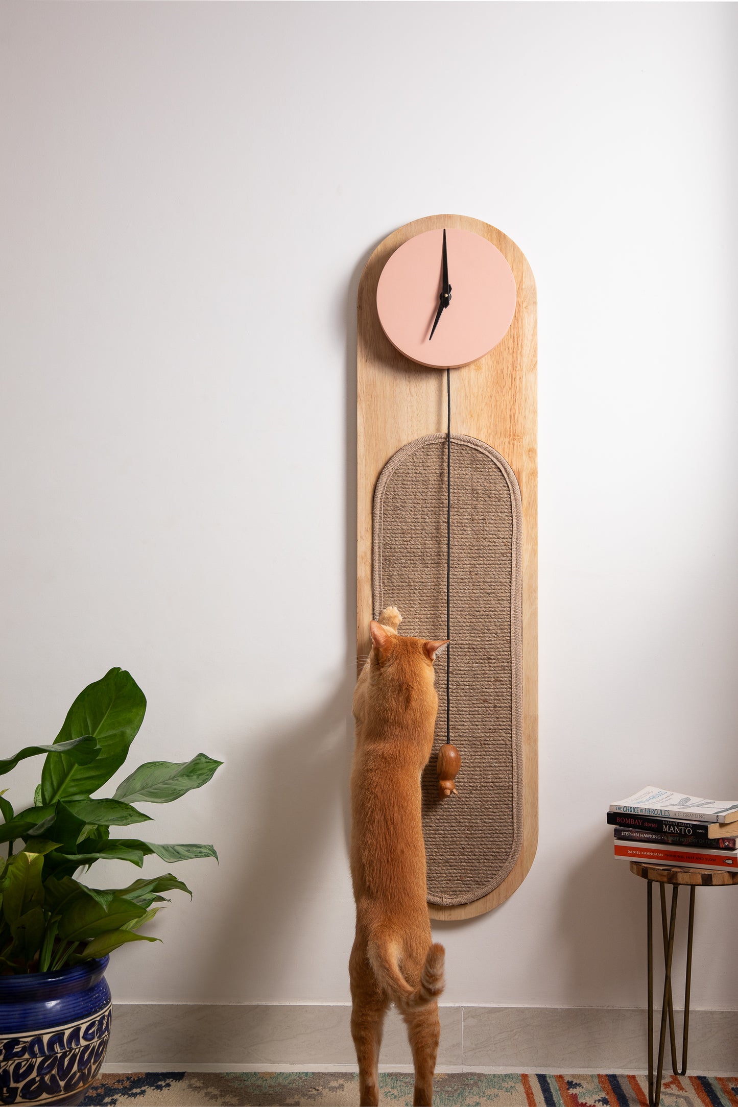 Pawndulum Wall Clock | With Scratch Pad For Cats