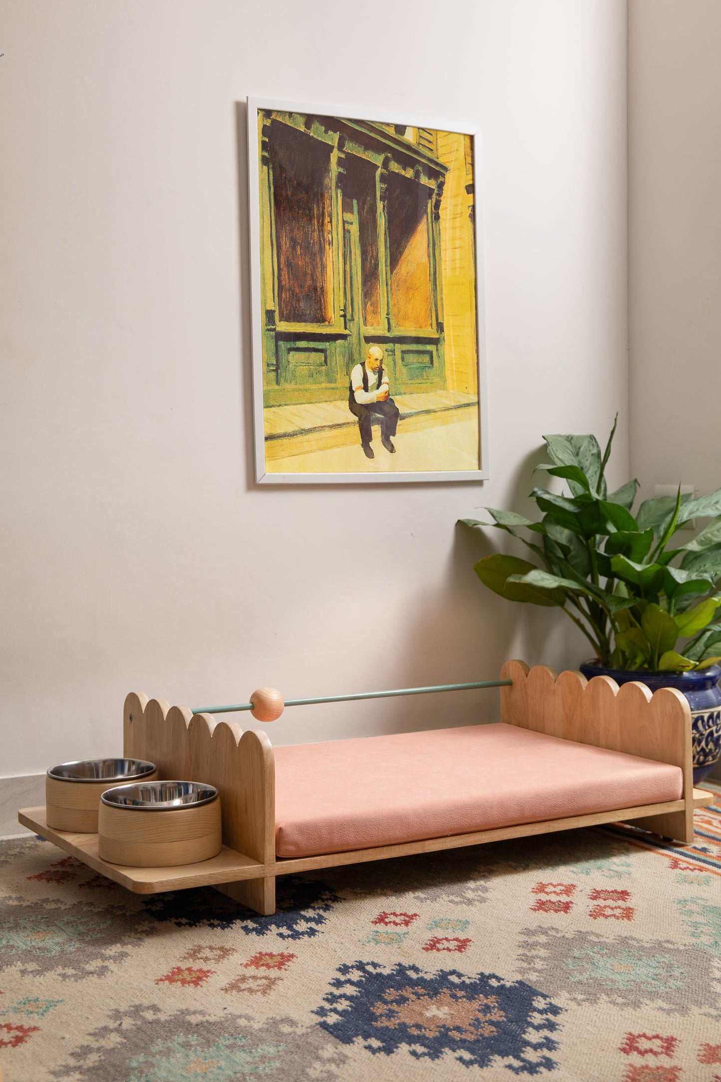 Woof-Top Dog Bed | With Dog Bowls