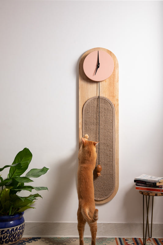 Pawndulum Wall Clock | With Scratch Pad For Cats