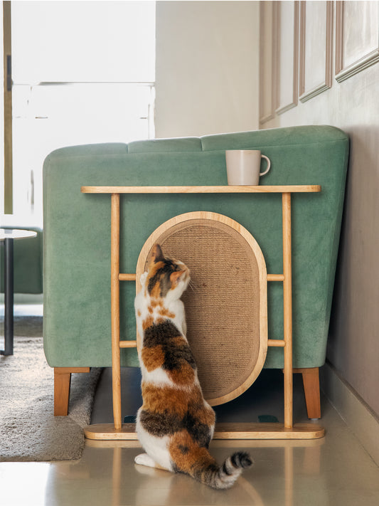 Claw-Rest | Sofa-End Table With Scratch Pad For Cats